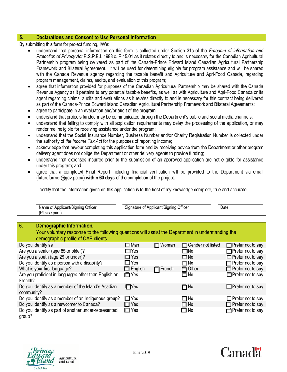 Application Form - Future Farmer Program - Prince Edward Island, Canada, Page 5
