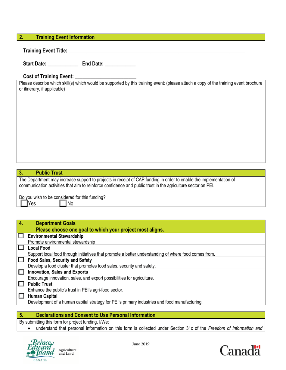 Future Farmer Program Training Approval Request - Prince Edward Island, Canada, Page 2