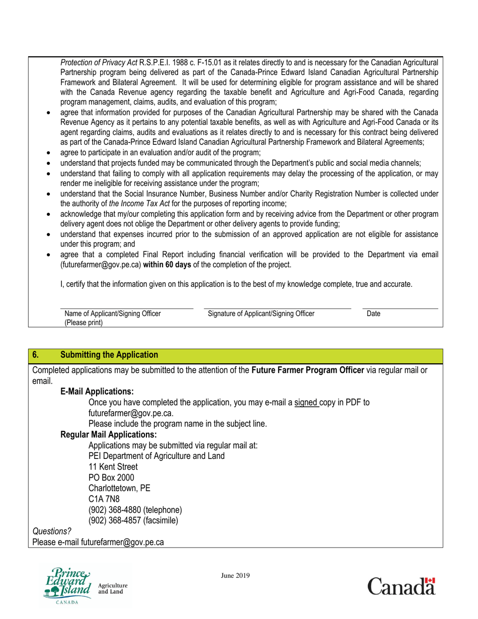 Future Farmer Program Training Approval Request - Prince Edward Island, Canada, Page 3