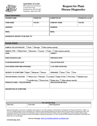 Form C43130530 Request for Plant Disease Diagnostics - Prince Edward Island, Canada