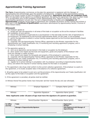 Apprenticeship Application and Agreement - Prince Edward Island, Canada, Page 5