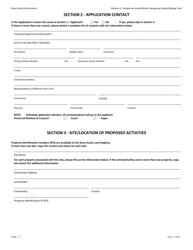 Dangerous Goods/Waste Dangerous Goods/Salvage Facility Application for Approval - Nova Scotia, Canada, Page 2