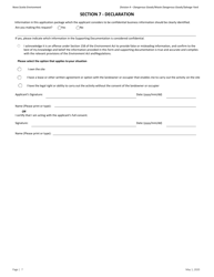 Dangerous Goods/Waste Dangerous Goods/Salvage Facility Application for Approval - Nova Scotia, Canada, Page 7