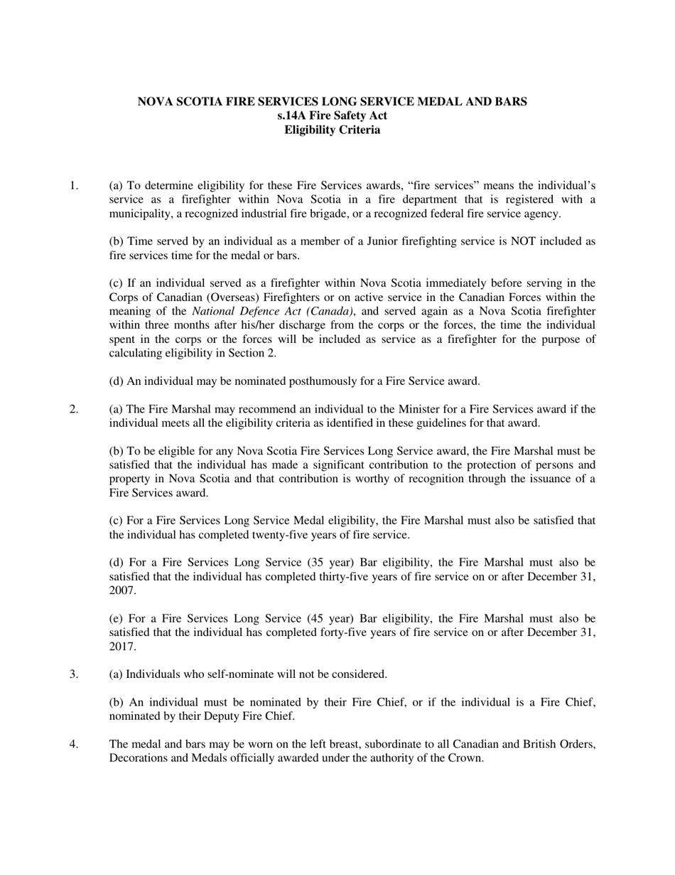 Nova Scotia Fire Services Long Service Medal and Bars Application - Nova Scotia, Canada, Page 2