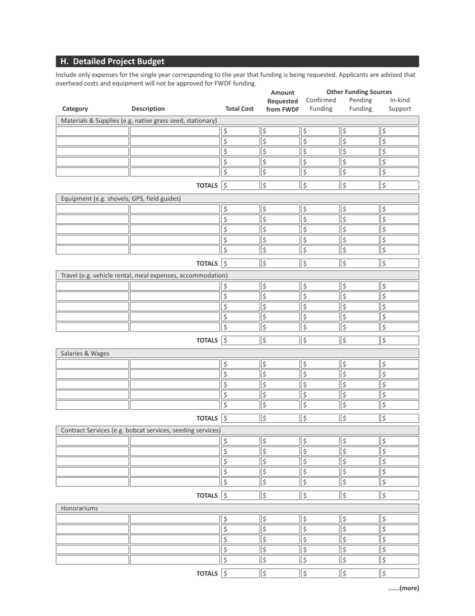 Form CSB24001 Fish and Wildlife Development Fund Funding Application Form - Saskatchewan, Canada, Page 6