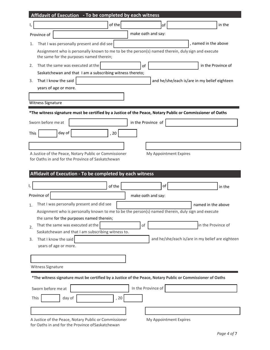 Request for Assignment - Saskatchewan, Canada, Page 4