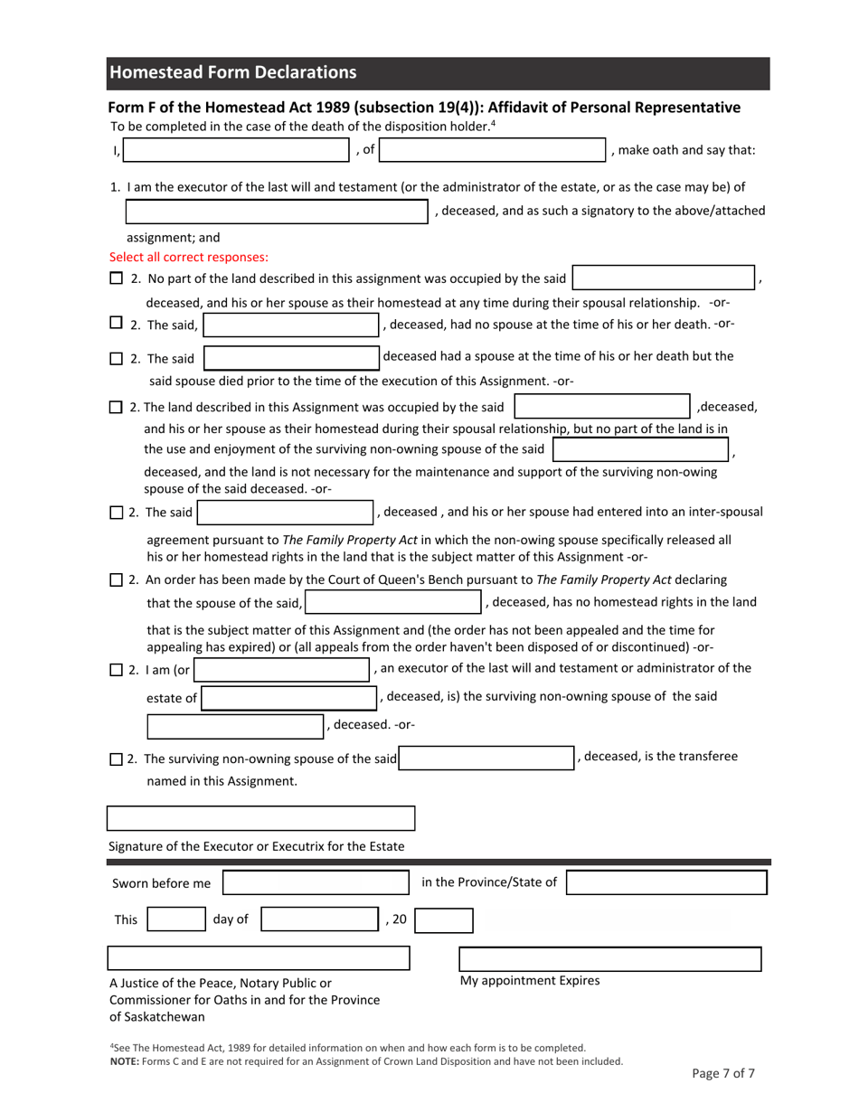 Request for Assignment - Saskatchewan, Canada, Page 7