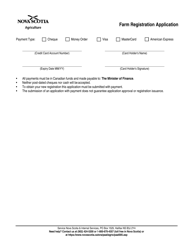 Farm Registration Application - Nova Scotia, Canada, Page 5