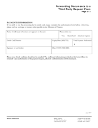 Forwarding Documents to a Third Party Request Form - British Columbia, Canada, Page 3