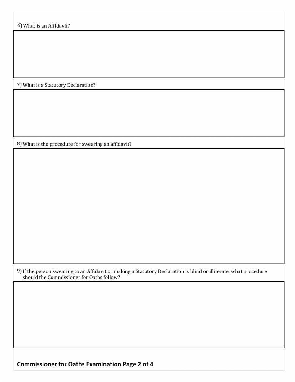 Examination for Appointment or Renewal as a Commissioner for Oaths - Northwest Territories, Canada, Page 2