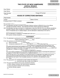 Form NHJB-2312-SE House of Corrections Sentence - New Hampshire
