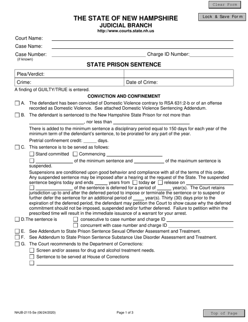 Form NHJB-2115-SE  Printable Pdf