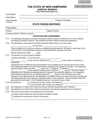 Form NHJB-2115-SE State Prison Sentence - New Hampshire