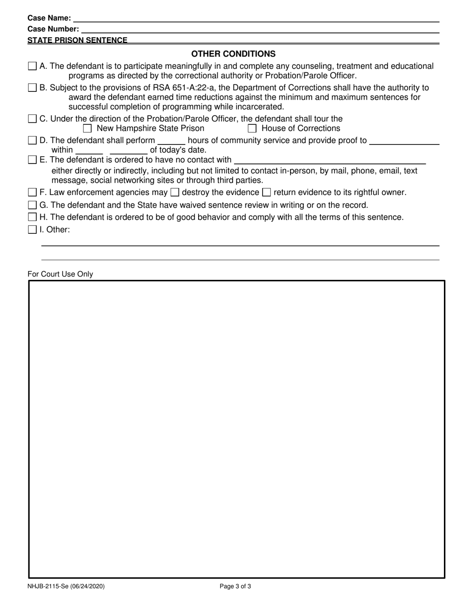 Form NHJB-2115-SE State Prison Sentence - New Hampshire, Page 3