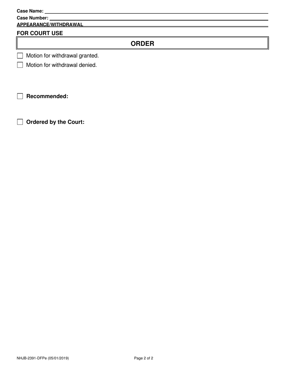 Form NHJB-2391-DFPE Appearance or Withdrawal - New Hampshire, Page 2