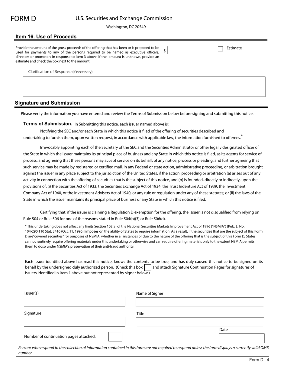 Form SEC1972 (D) Download Fillable PDF or Fill Online Notice of Exempt ...