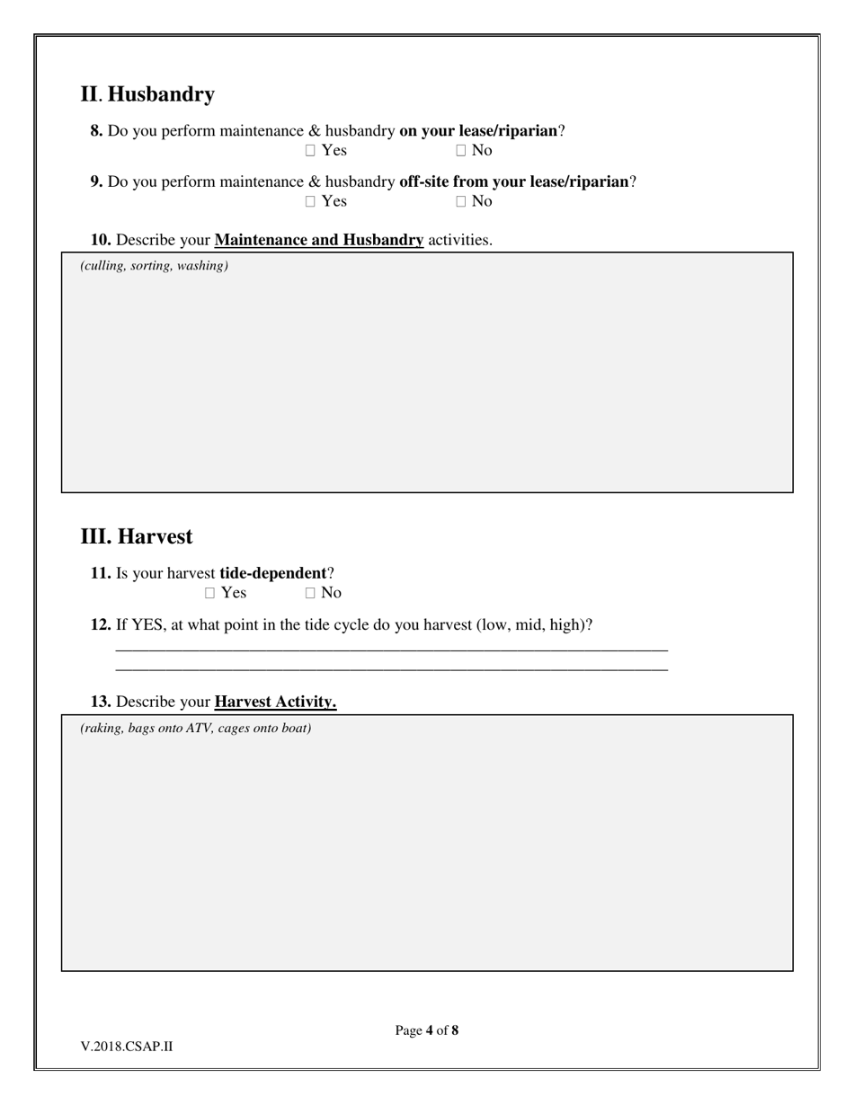 Aquatic Farmer License Application I - Molluscan Bivalve Shellfish Only - New Jersey, Page 4
