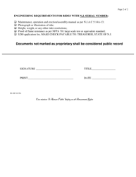 Form ES-90F Application for Individual Approval for Inflatables - New Jersey, Page 2