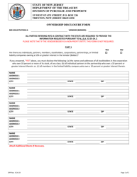Ownership Disclosure Form - New Jersey