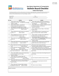 Form A-1245 &quot;Bulletin Board Checklist - Federal-Aid Projects&quot; - New Mexico