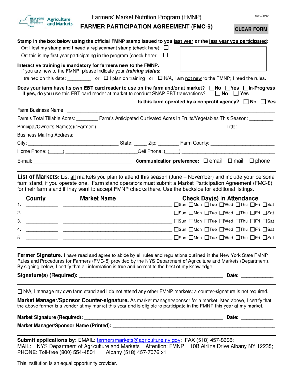 Form FMC-6 - Fill Out, Sign Online and Download Fillable PDF, New York ...