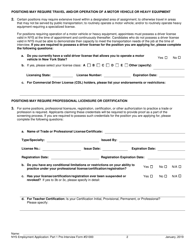 Form S1000 Part 1 Employment Application - Pre-interview - New York, Page 2