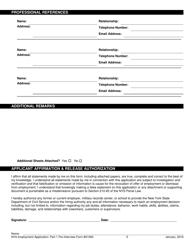 Form S1000 Part 1 Employment Application - Pre-interview - New York, Page 5