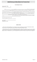 Form DOS-0334 $20,000 Boxing and Mixed Martial Arts Promoter Bond - New York, Page 2