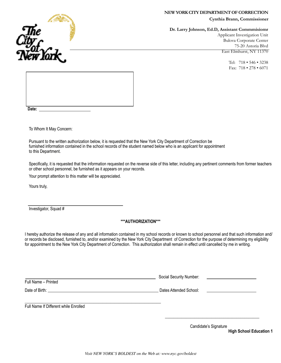 New York City High School Inquiry (Education 1) - Fill Out, Sign Online ...