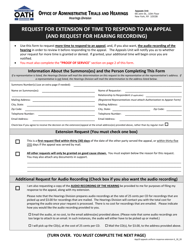 Document preview: Form APP19 Request for Extension of Time to Respond to an Appeal (And Request for Hearing Recording) - New York City
