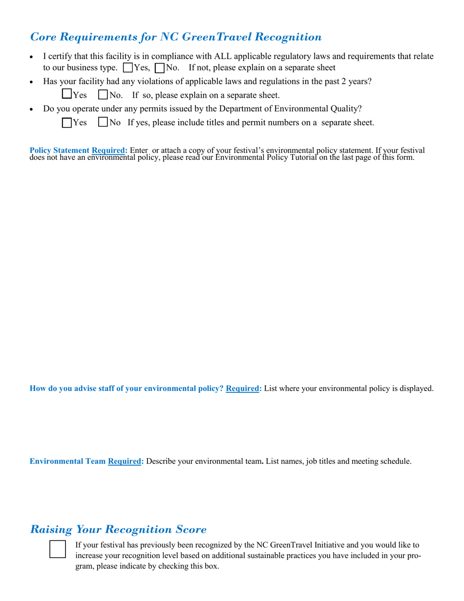 Green Festivals and Events Application - Nc Greentravel - North Carolina, Page 2