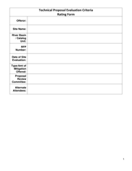 Document preview: Technical Proposal Evaluation Criteria Rating Form - North Carolina