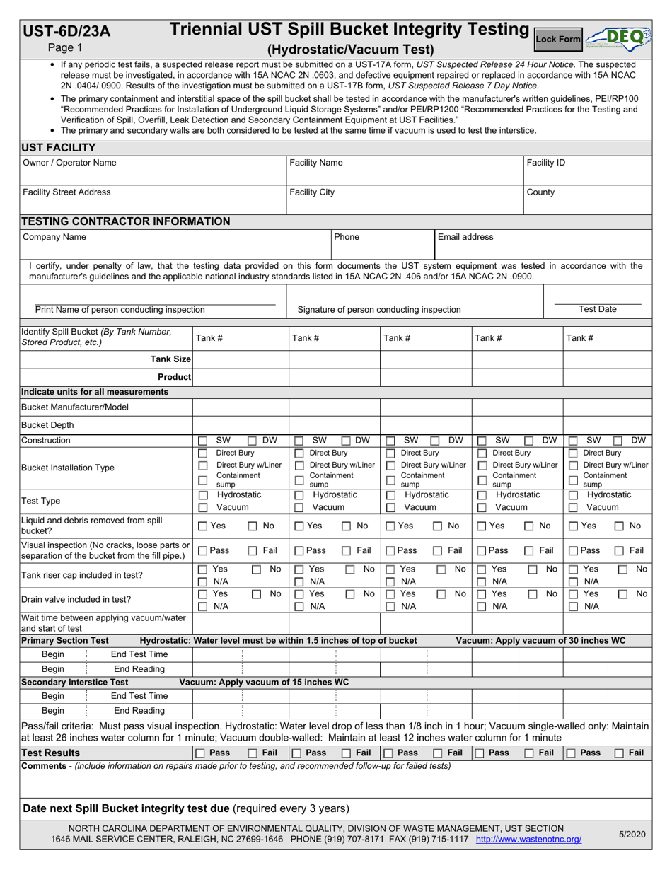 Form UST-6D (UST-23A) - Fill Out, Sign Online and Download Fillable PDF ...