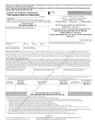 Document preview: Form AOC-CR-281 Petition and Order of Expunction Under G.s. 15a-145.5 (Nonviolent Felony or Nonviolent Misdemeanor) - North Carolina (English/Vietnamese)
