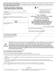 Document preview: Form AOC-CV-541 Civil Summons - Permanent Civil No-Contact Order Against Sex Offender - North Carolina (English/Vietnamese)