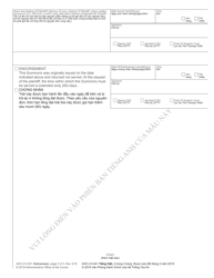 Form AOC-CV-541 Civil Summons - Permanent Civil No-Contact Order Against Sex Offender - North Carolina (English/Vietnamese), Page 2