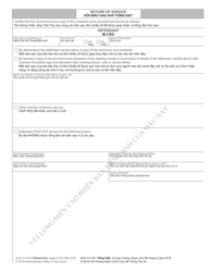 Form AOC-CV-541 Civil Summons - Permanent Civil No-Contact Order Against Sex Offender - North Carolina (English/Vietnamese), Page 3