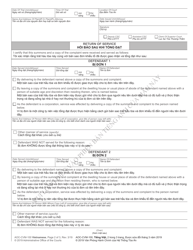 Form AOC-CVM-100 Magistrate Summons - North Carolina (English/Vietnamese), Page 2