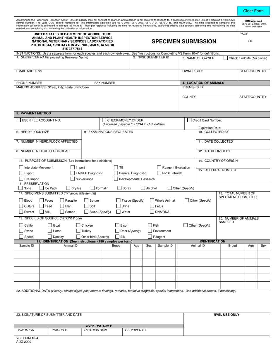 VS Form 10-4 - Fill Out, Sign Online and Download Fillable PDF ...