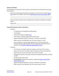 Starting a Civil Action Checklist - North Dakota, Page 2