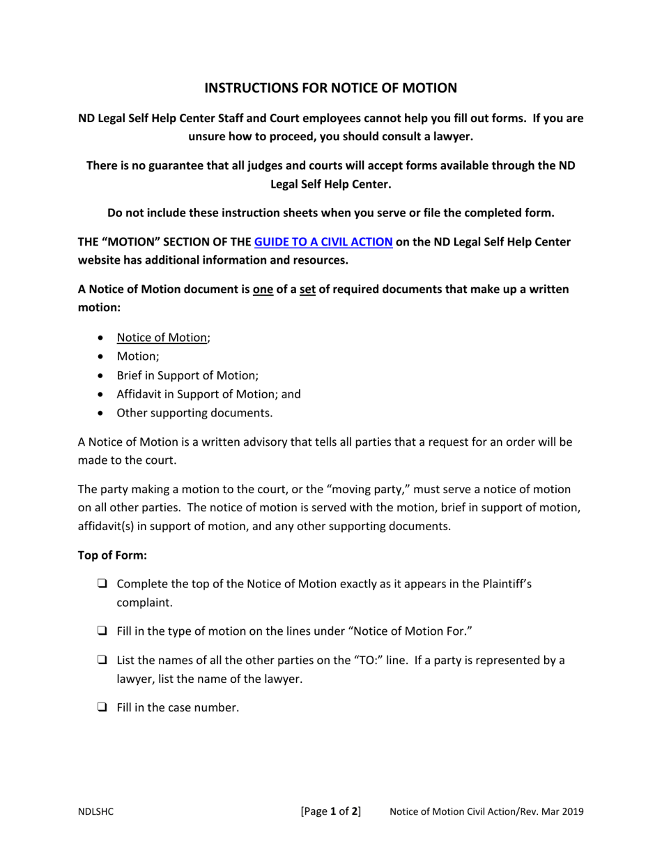 Notice of Motion - North Dakota, Page 3