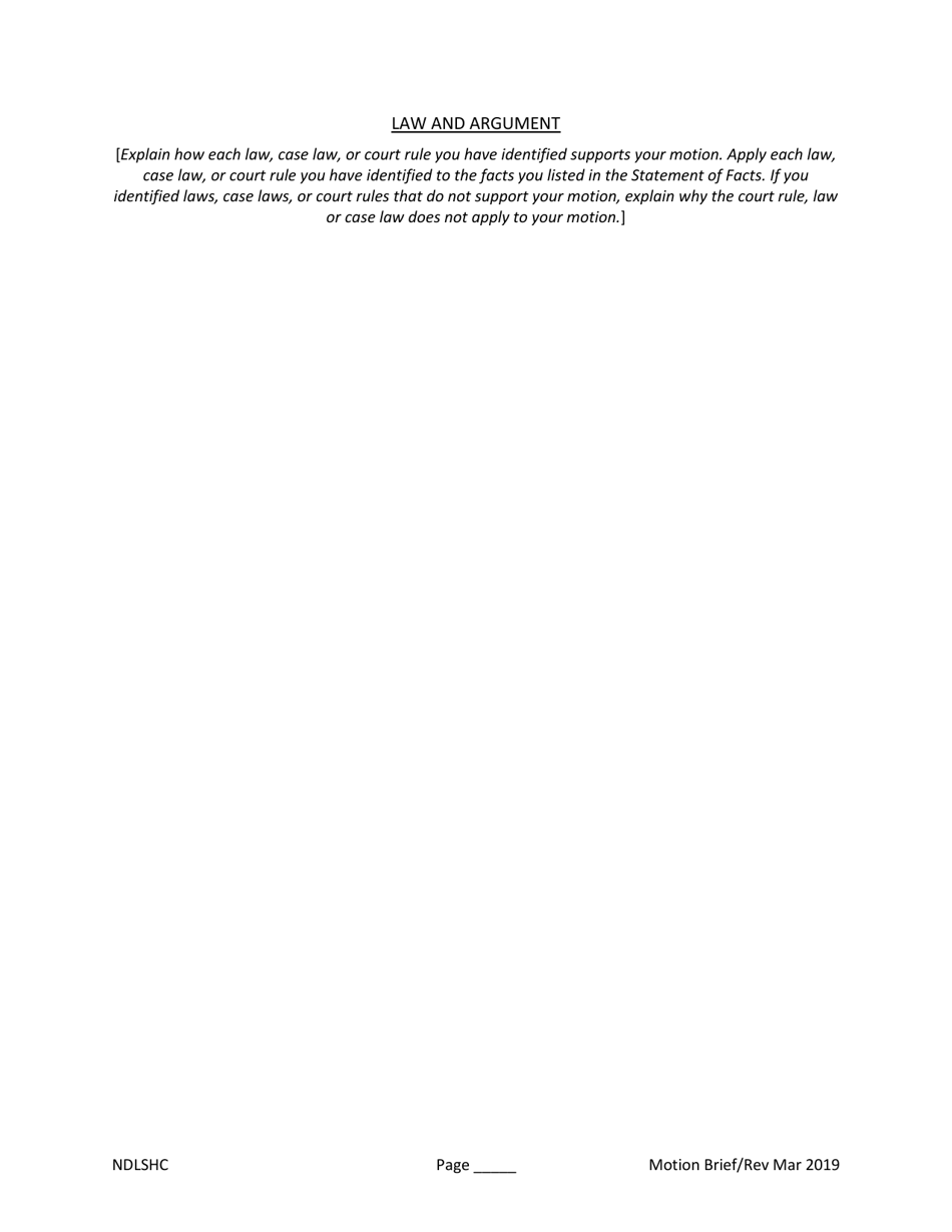 Brief in Support of Motion - North Dakota, Page 2