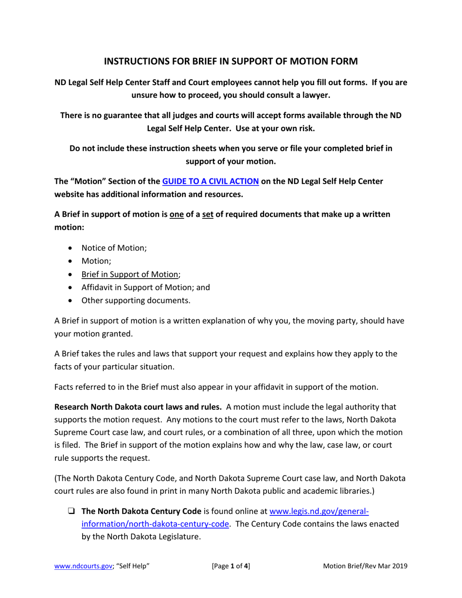 Brief in Support of Motion - North Dakota, Page 4