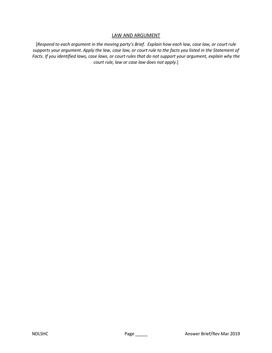 Answer Brief to Motion - North Dakota, Page 2