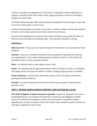 Instructions for Power of Attorney for Care and Custody of Minor Child(Ren) - North Dakota, Page 2
