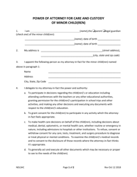 Power of Attorney for Care and Custody of Minor Child(Ren) - North Dakota, Page 2