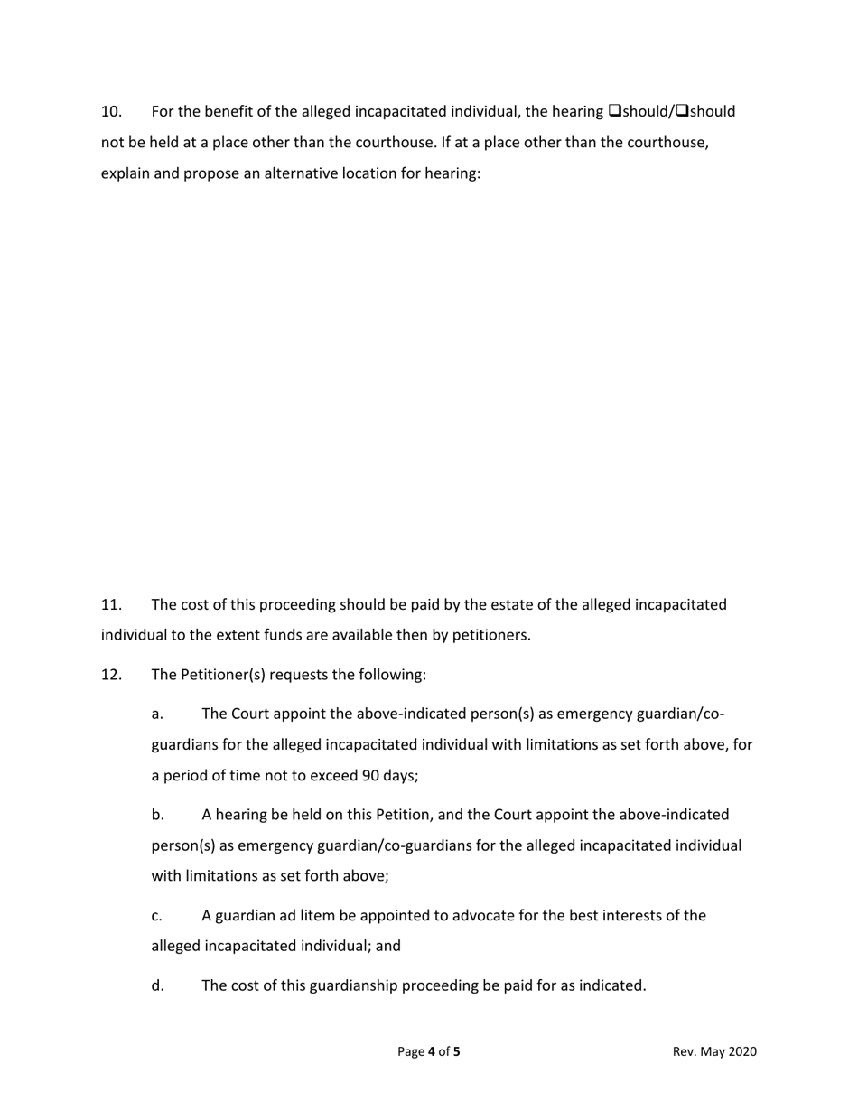 Petition for Appointment of an Emergency Guardian - North Dakota, Page 4