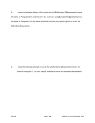 Affidavit for Service by Publication - North Dakota, Page 2
