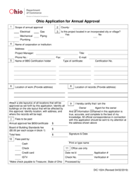 Form DIC1024 Ohio Application for Annual Approval - Ohio, Page 2