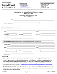 Document preview: Form 2002 Application for Notary Public (Attorney-At-Law) - Ohio